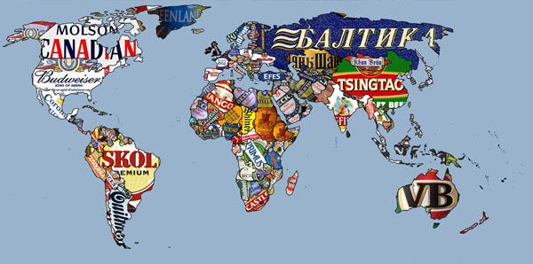 Colección de mapamundis muy peculiares - world-beer-map1 Colección de mapamundis muy peculiares - world-beer-map1