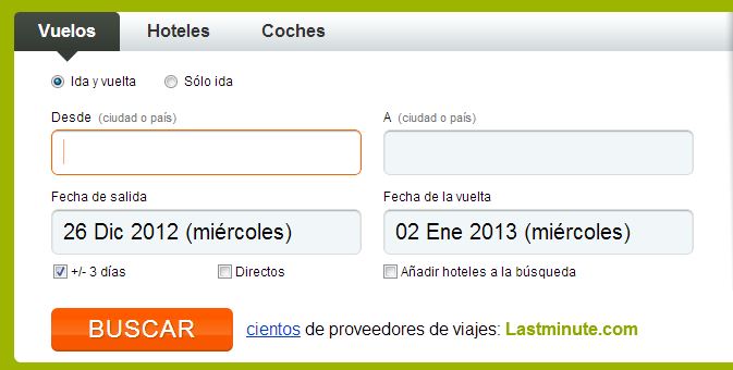 Encontrar vuelos baratos