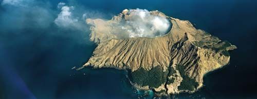 Un volcán dramático